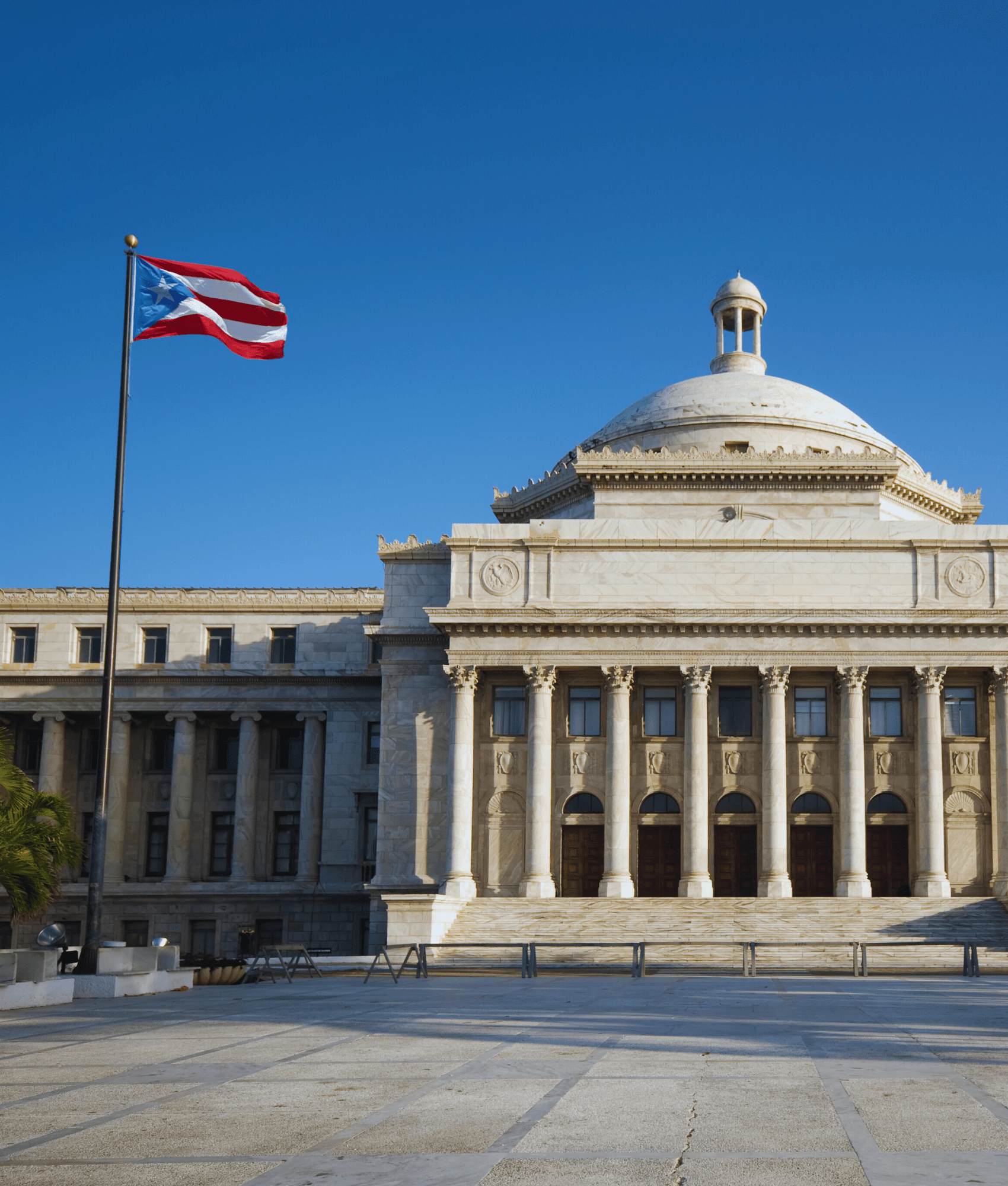 Puerto Rico Capitol with flag
